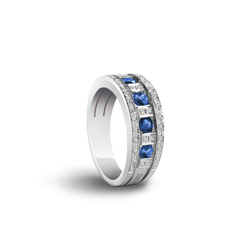 Anello Belle Epoque - oro bianco e zaffiri